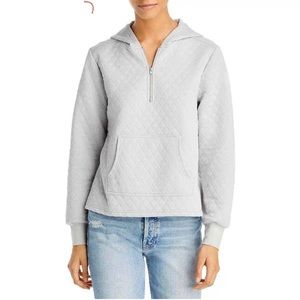 NWT n:PHILANTHROPY ALE Grey Quarter Zip Quilted Hoodie, size L